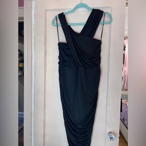 Express body contour halter sleeveless ruched sheath mini dress